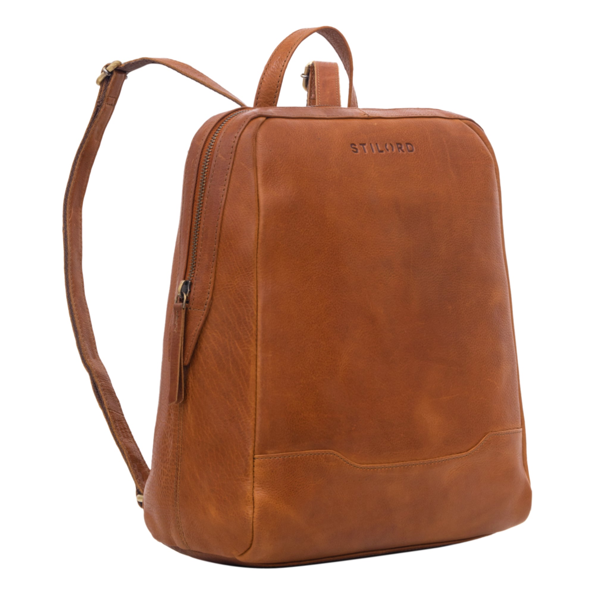 Großer schulrucksack leder braun