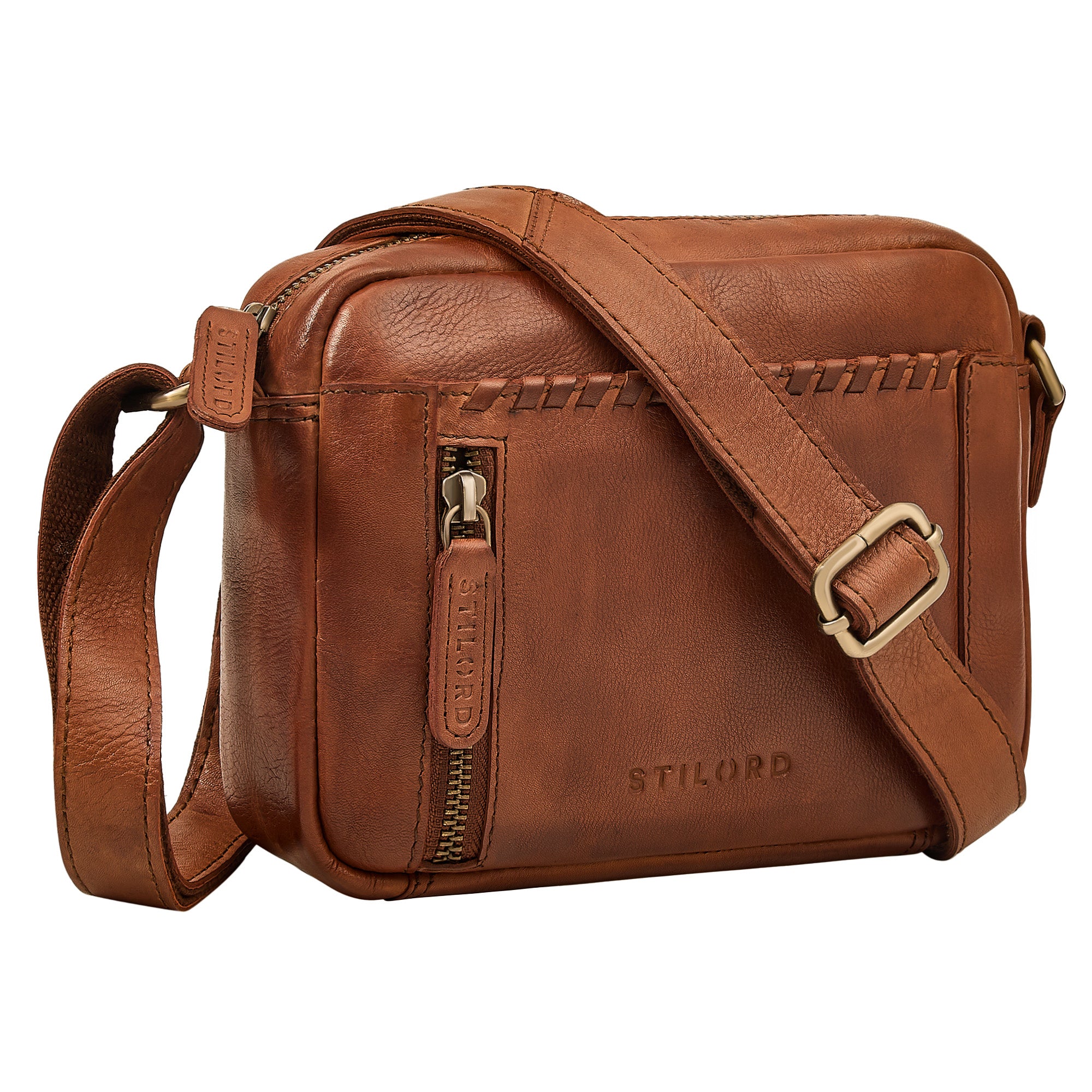 echtleder frauen handtasche zum umhängen braun