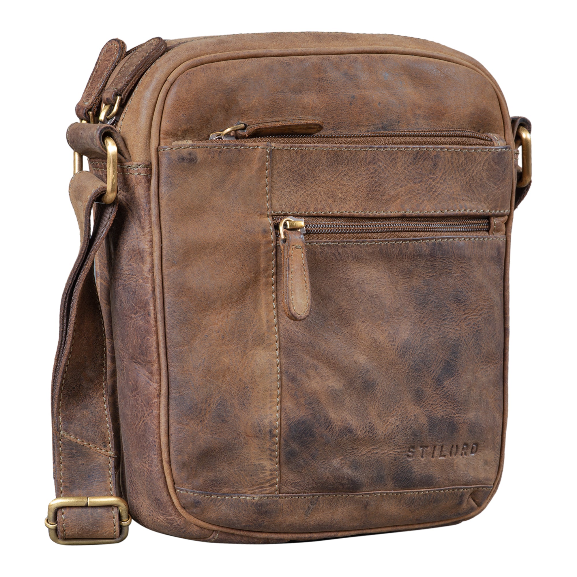 Vintage Leder Herrentasche Klein Braun