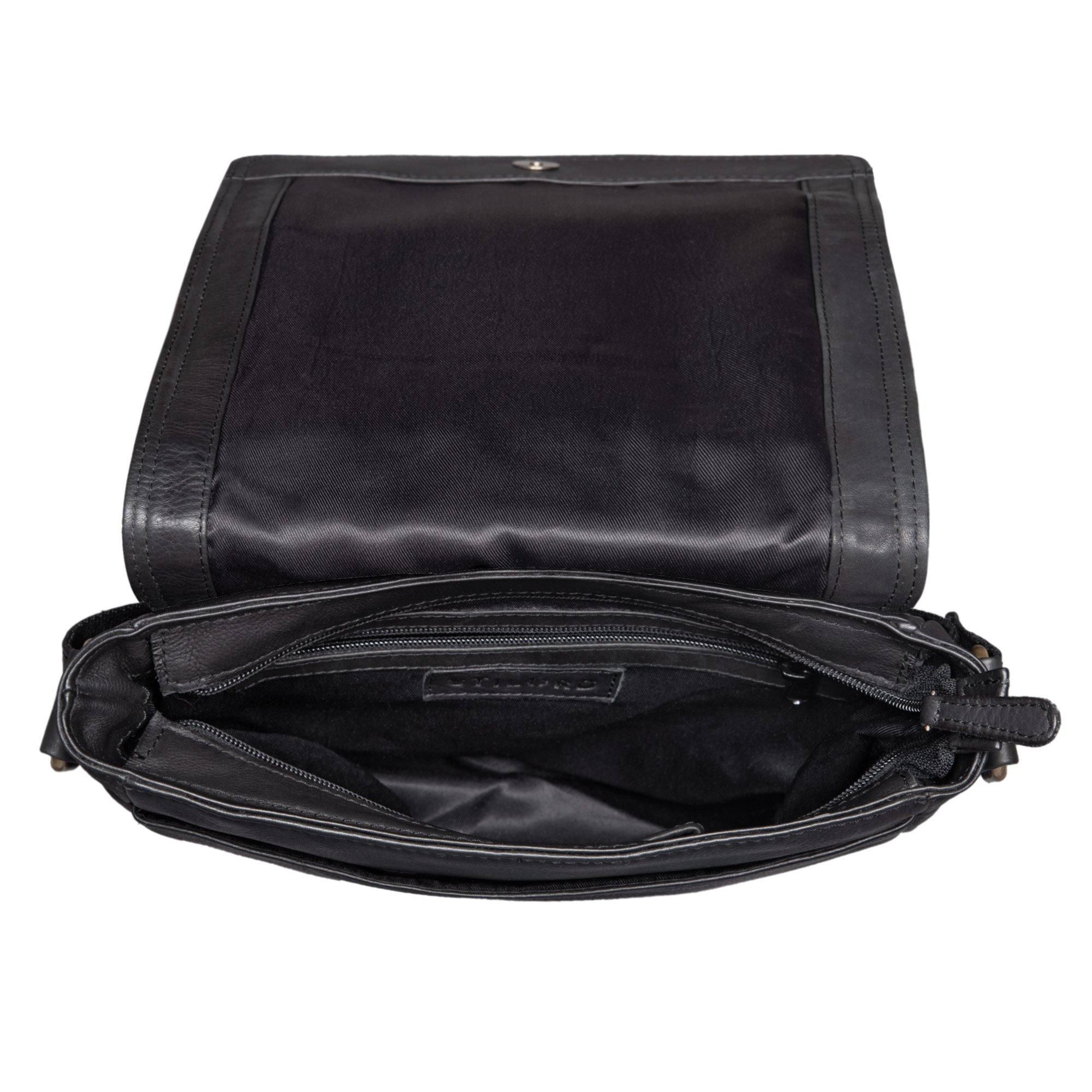 Umhängetasche Leder Männer schwarz
