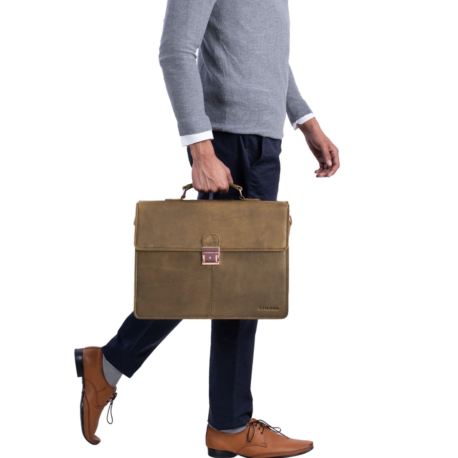 Vintage Herren Arbeitstasche Echtleder
