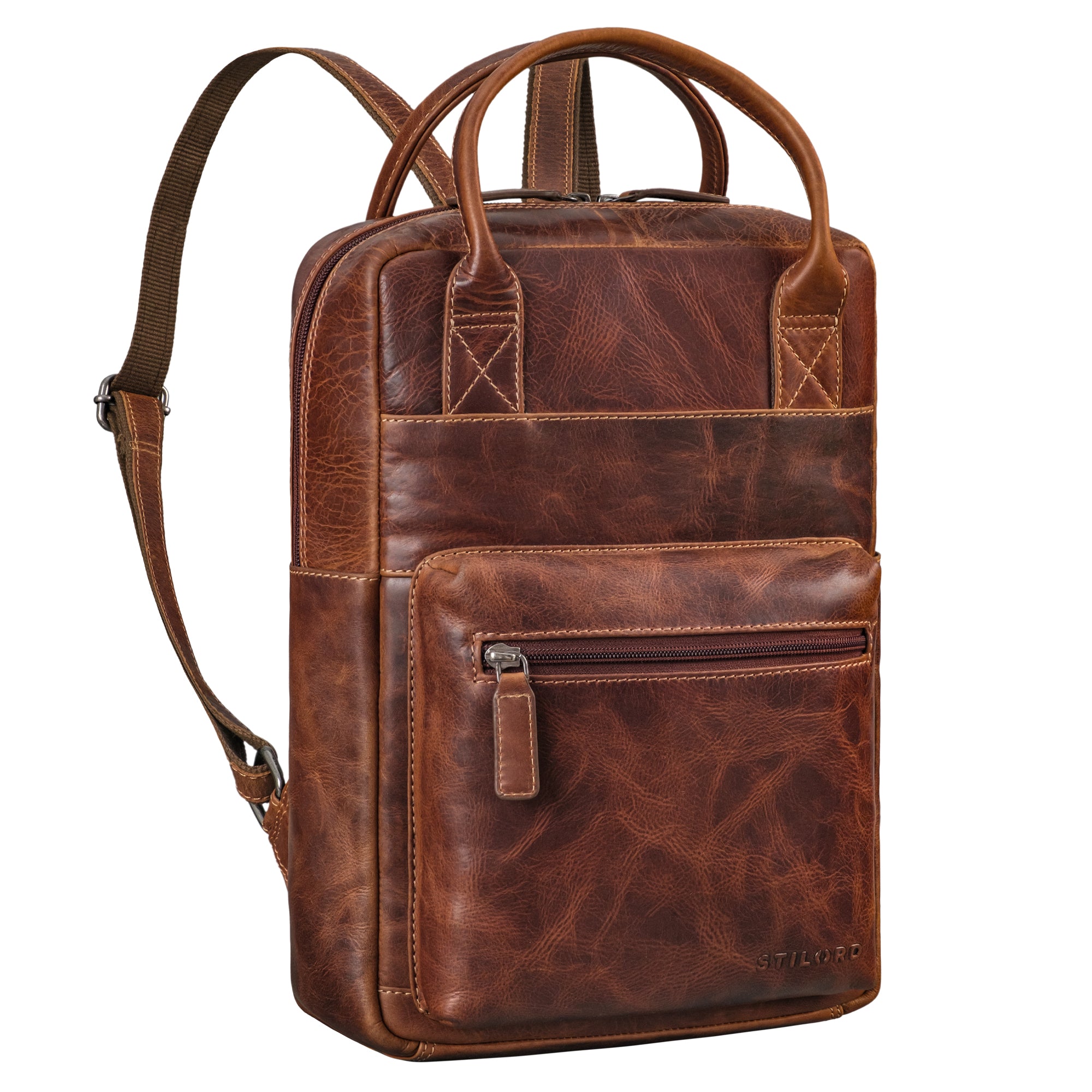 damen rucksack echt leder braun