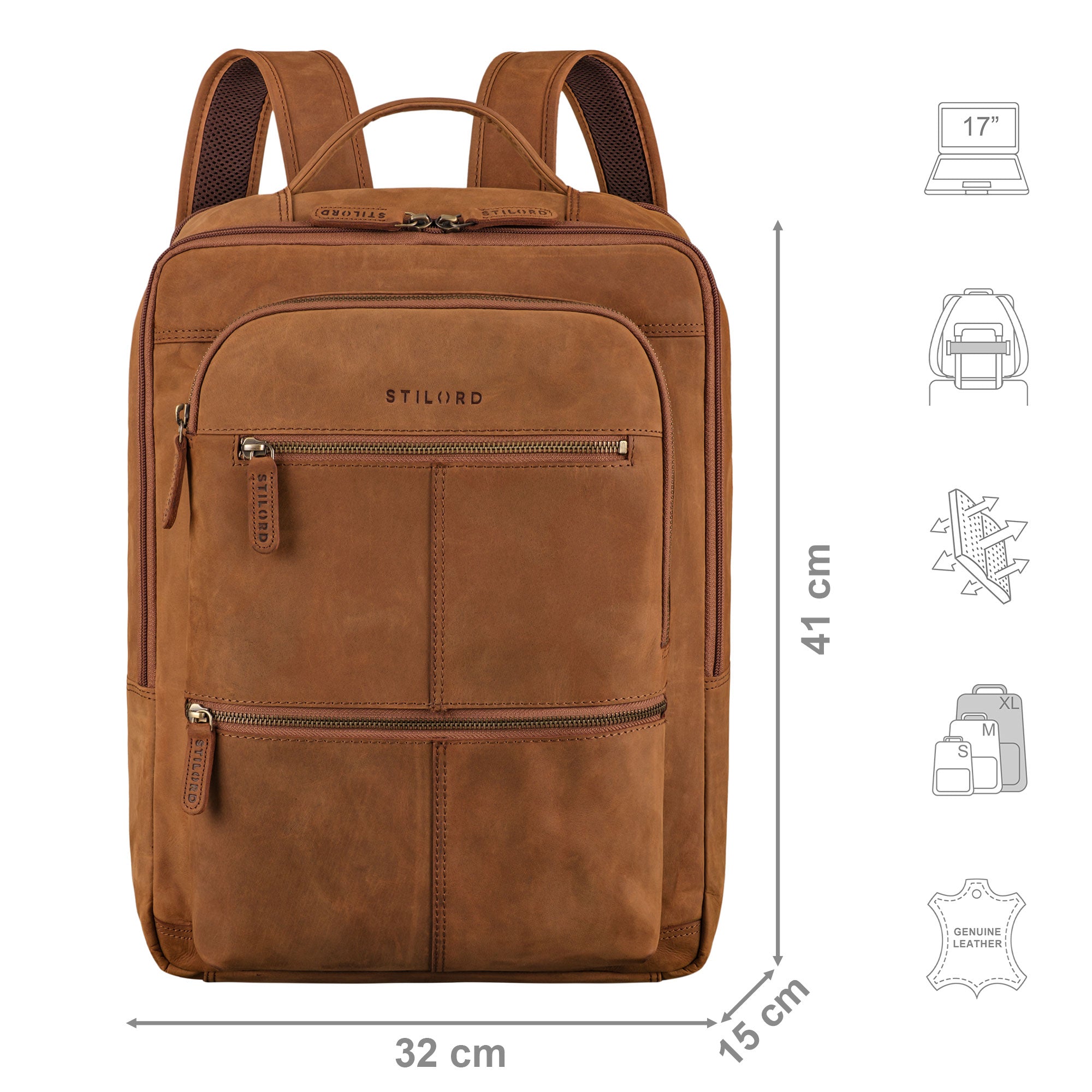 XL Rucksack Herren Damen Leder