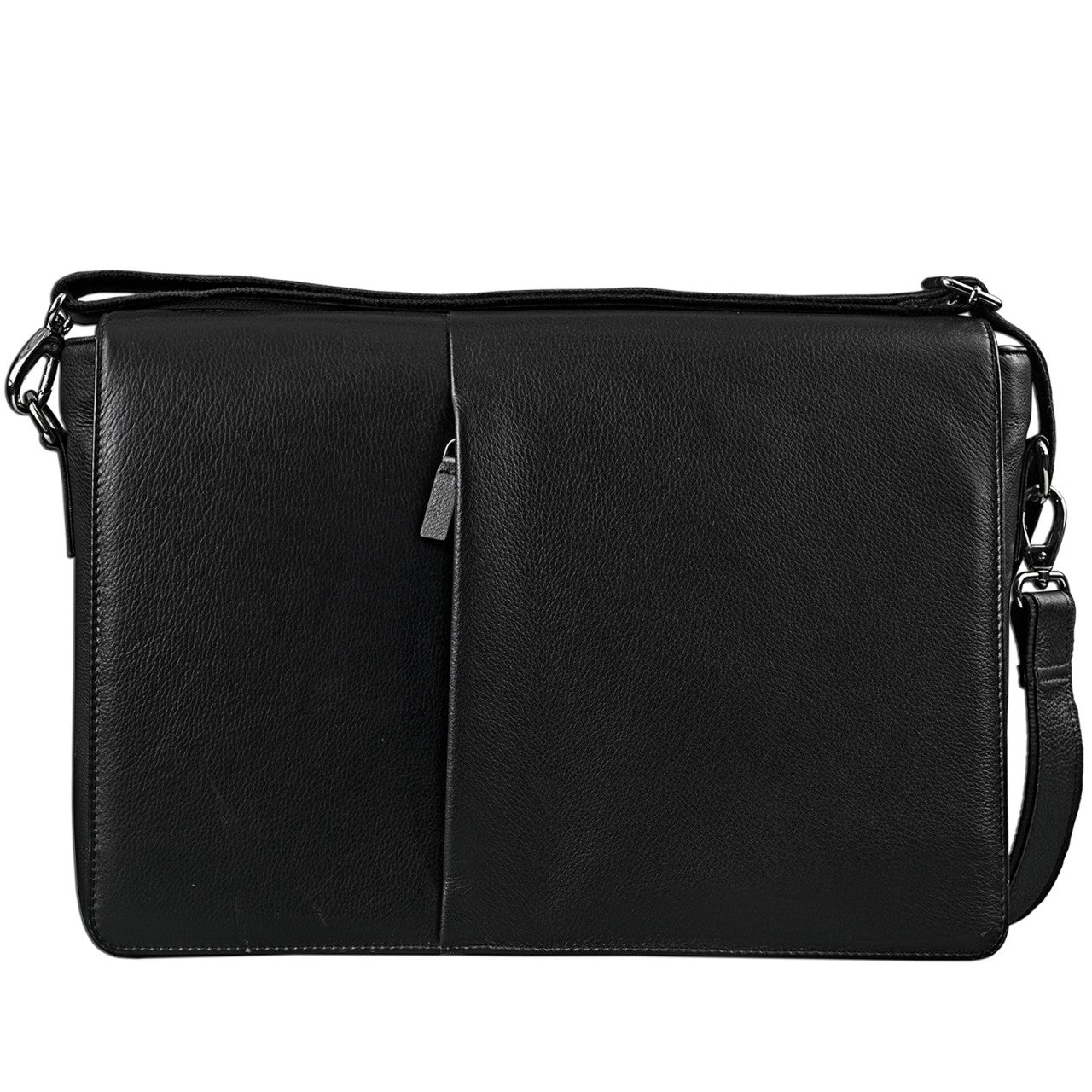 15,6 Zoll Ledertasche zum Umhängen Laptoptasche schwarz