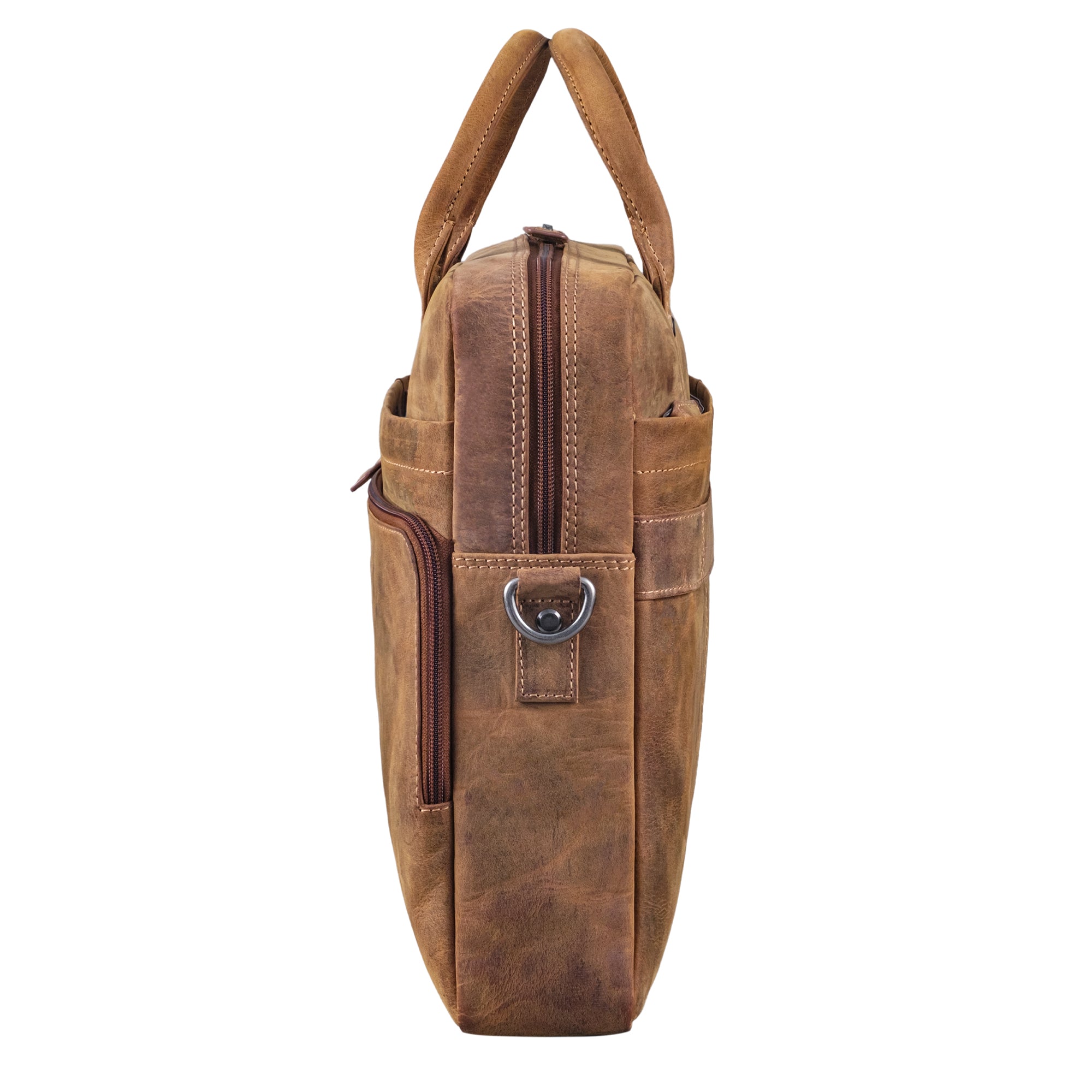 Leder Notebooktasche braun mit abnehmbarem Schultergurt