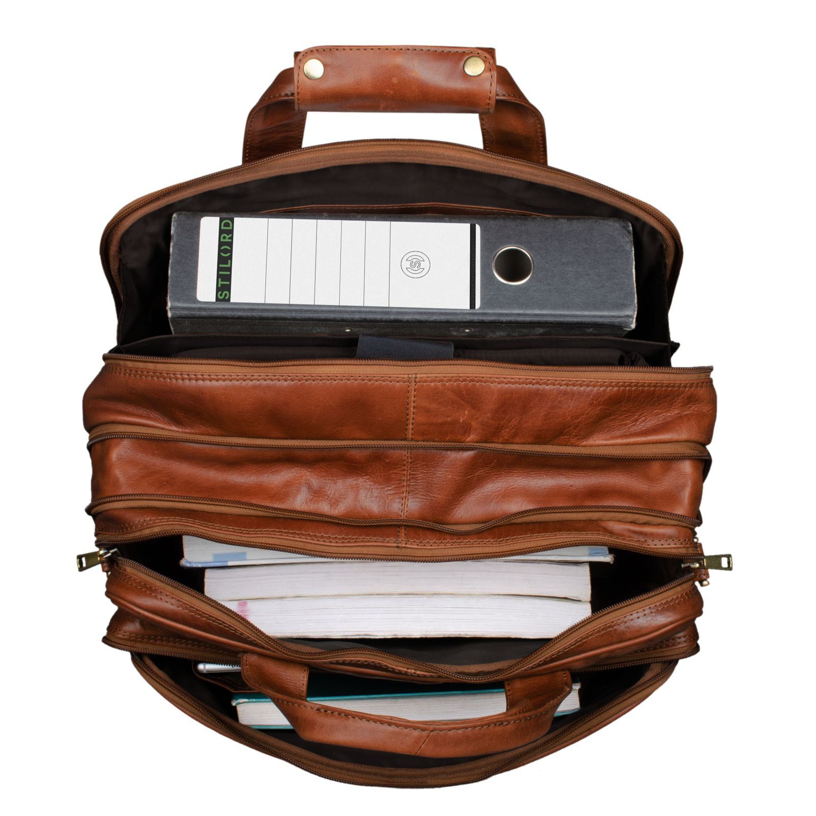 Große Ledertasche zum Umhängen Herren