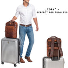 Rucksack Handgepäck Leder braun