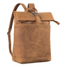 "Hudson" Mochila Vintage Rolltop Cuero con Compartimento Laptop 13,3"