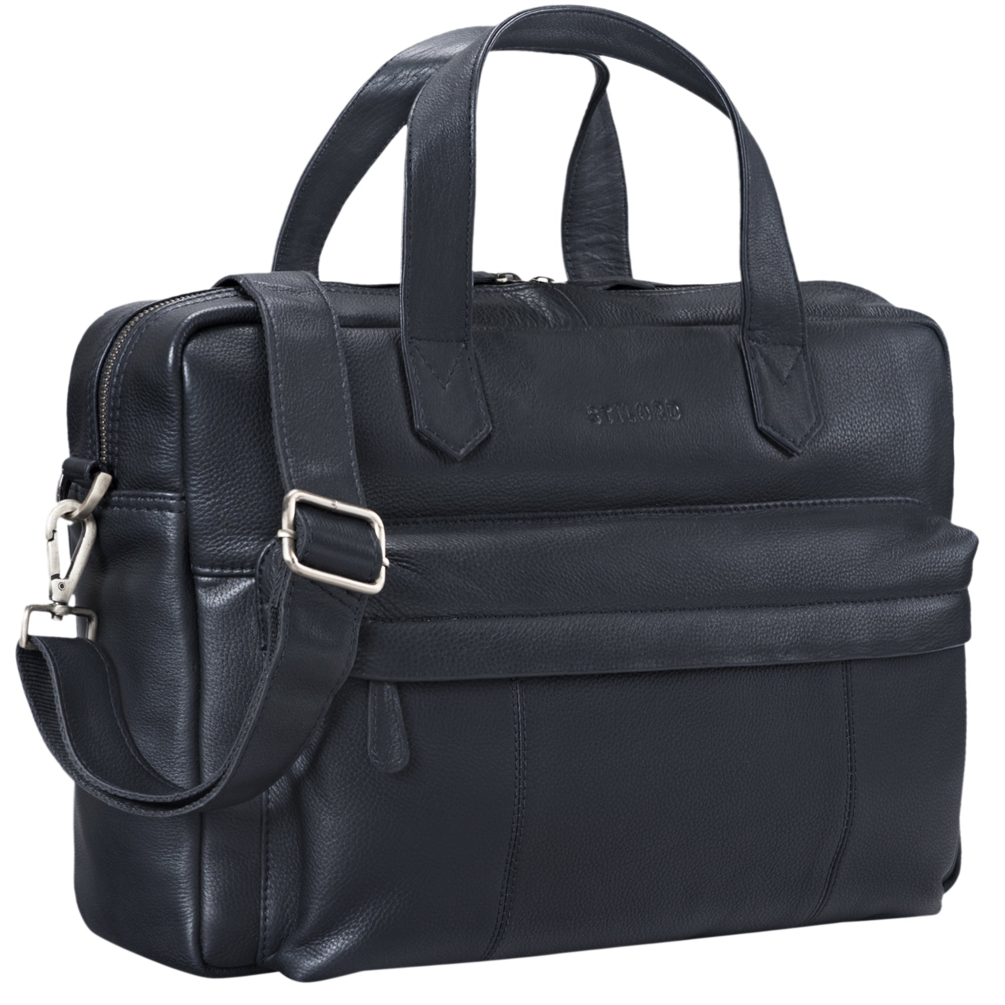 Schwarze Leder Bürotasche Herren