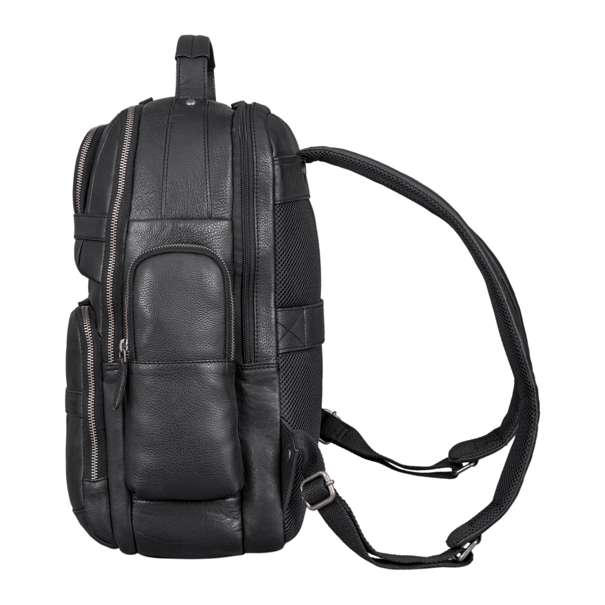 Schwarzer Laptoprucksack Rückenpolsterung