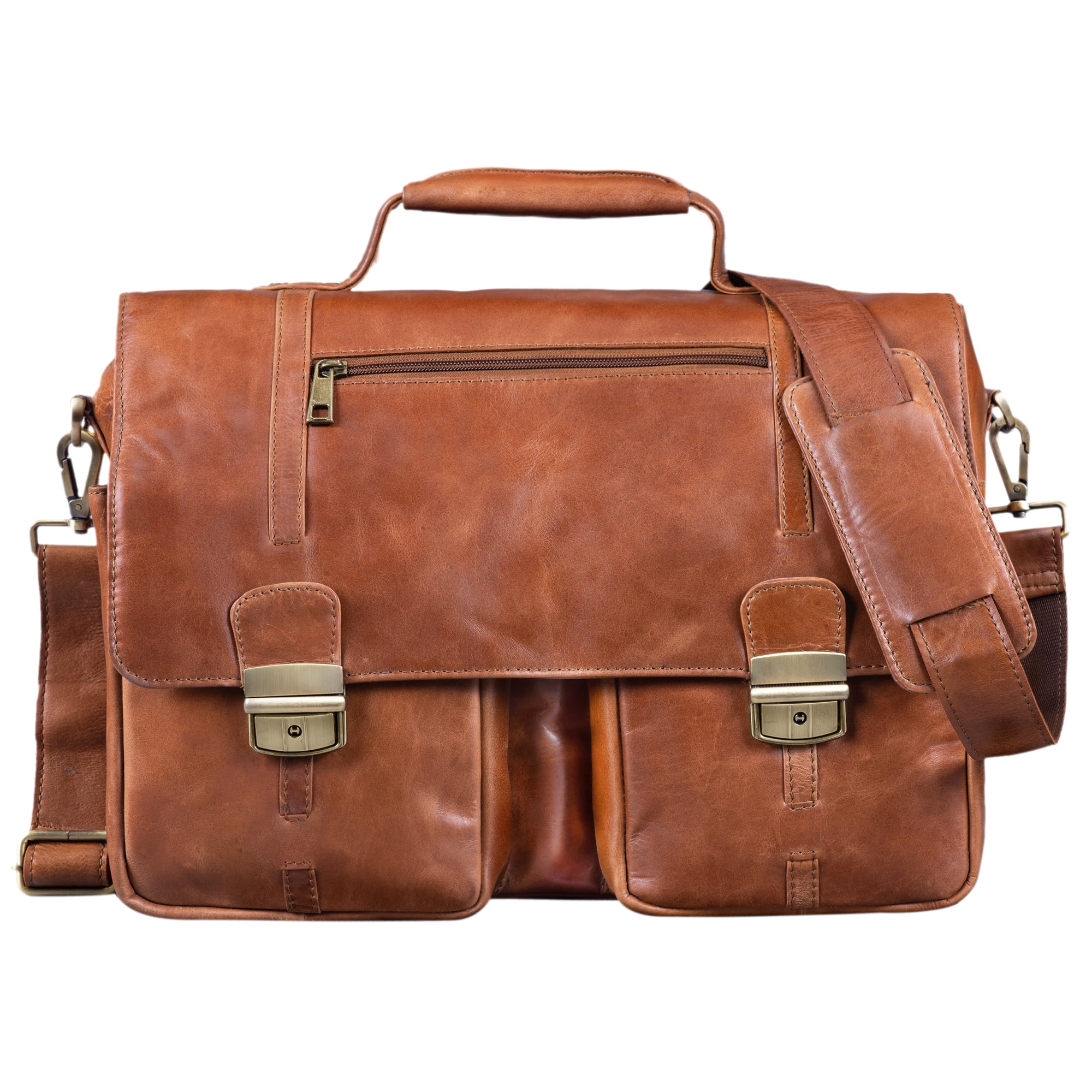 Ledertasche mit Schultergurt Vintage Leder braun