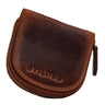 "Cash" Monedero Vintage Cuero con Cremallera Slim Cartera Pequeña
