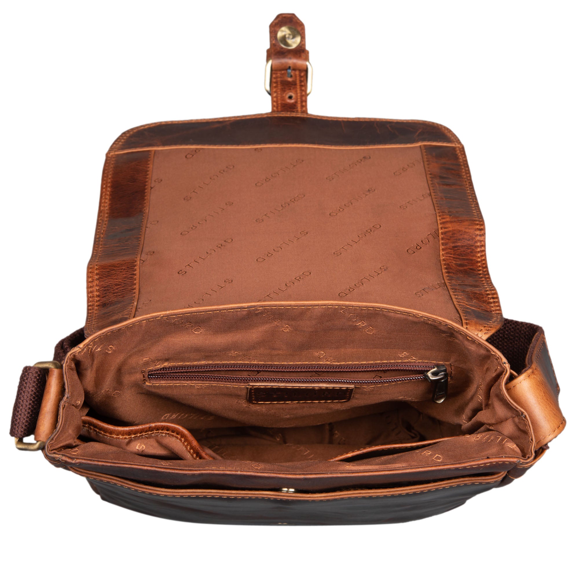 Braune Ledertasche Cross Body Vintage