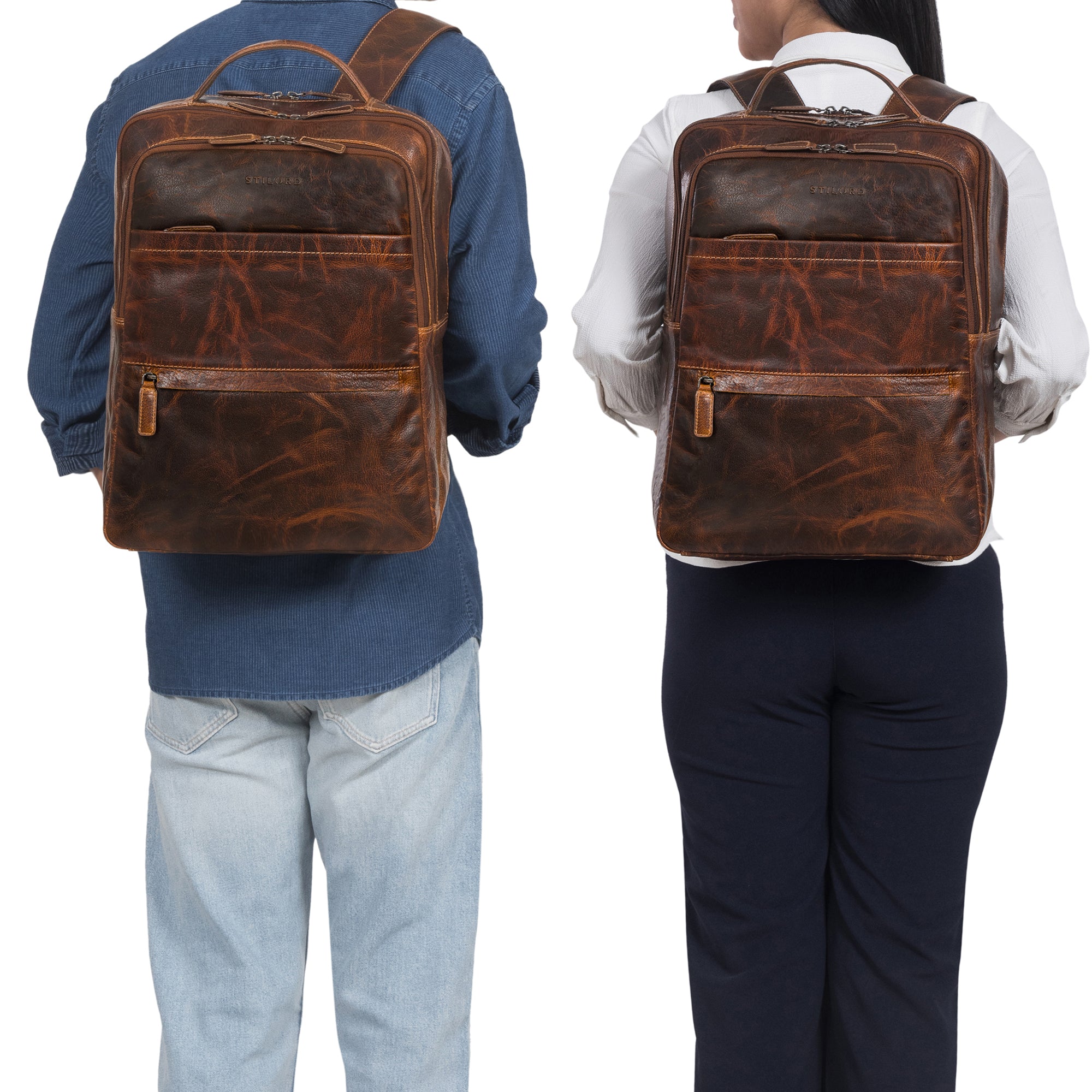 Echtleder Rucksack Dunkelbraun Große