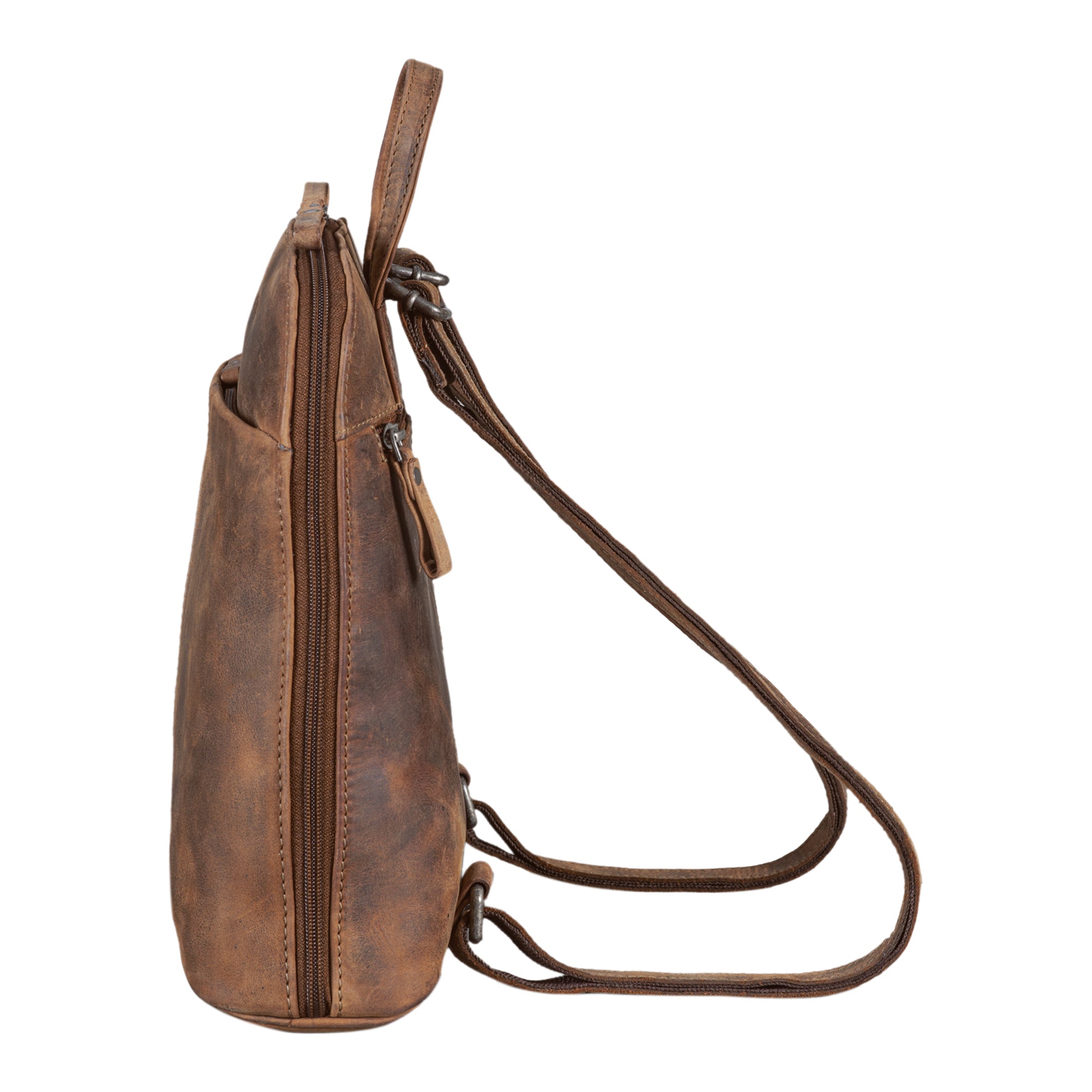 Rucksackhandtasche Damen Leder