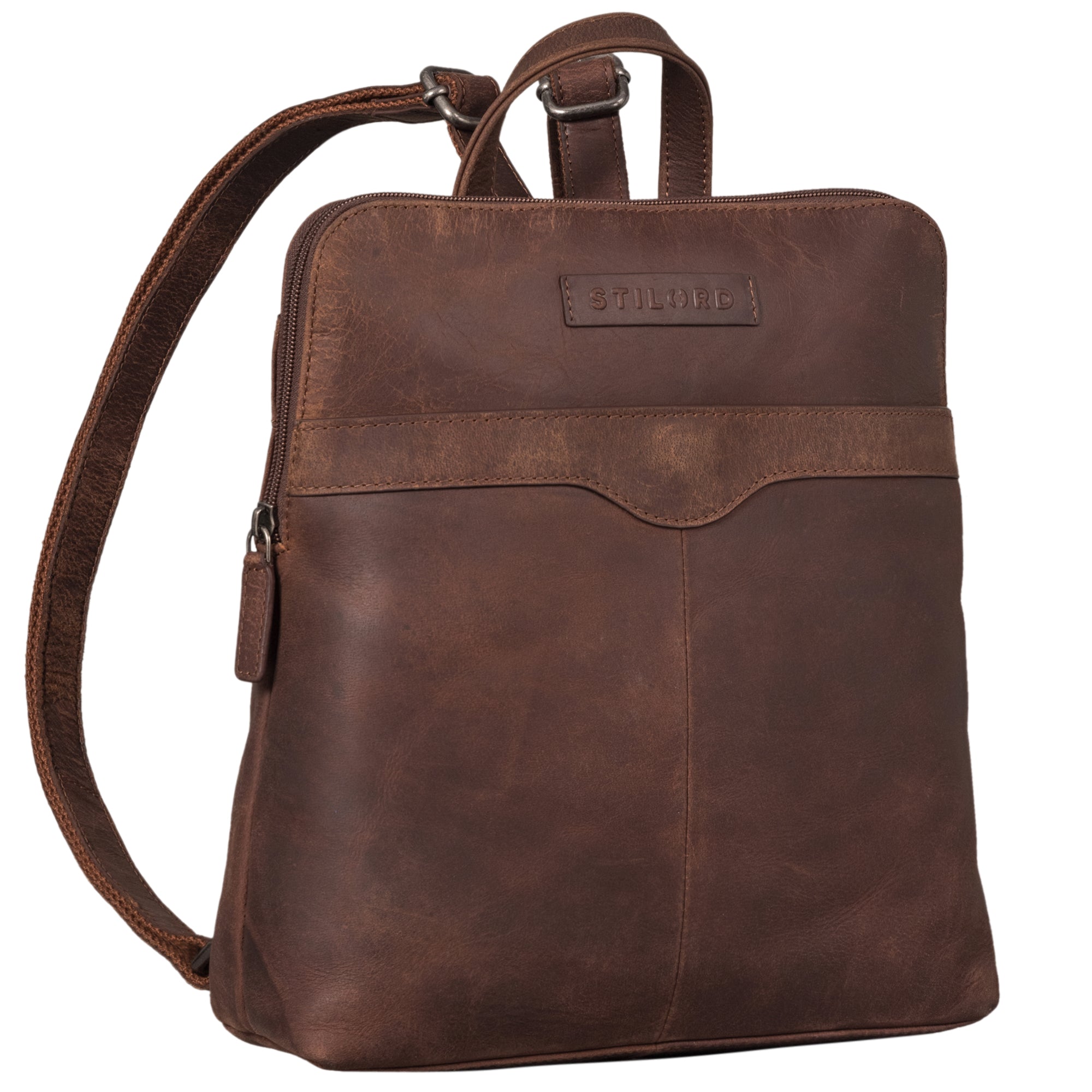Kleiner Echtleder Rucksack Dunkel-Braun Damen