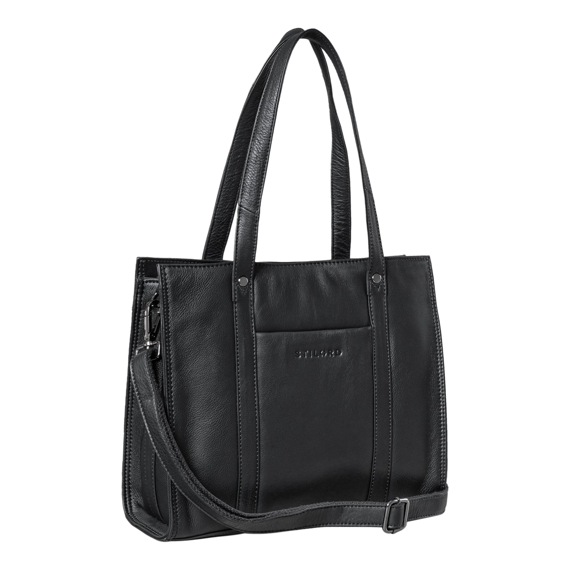 Umhängetasche Damen Leder schwarz