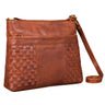"Ida" Tejido Señoras Bolso Cuero Vintage
