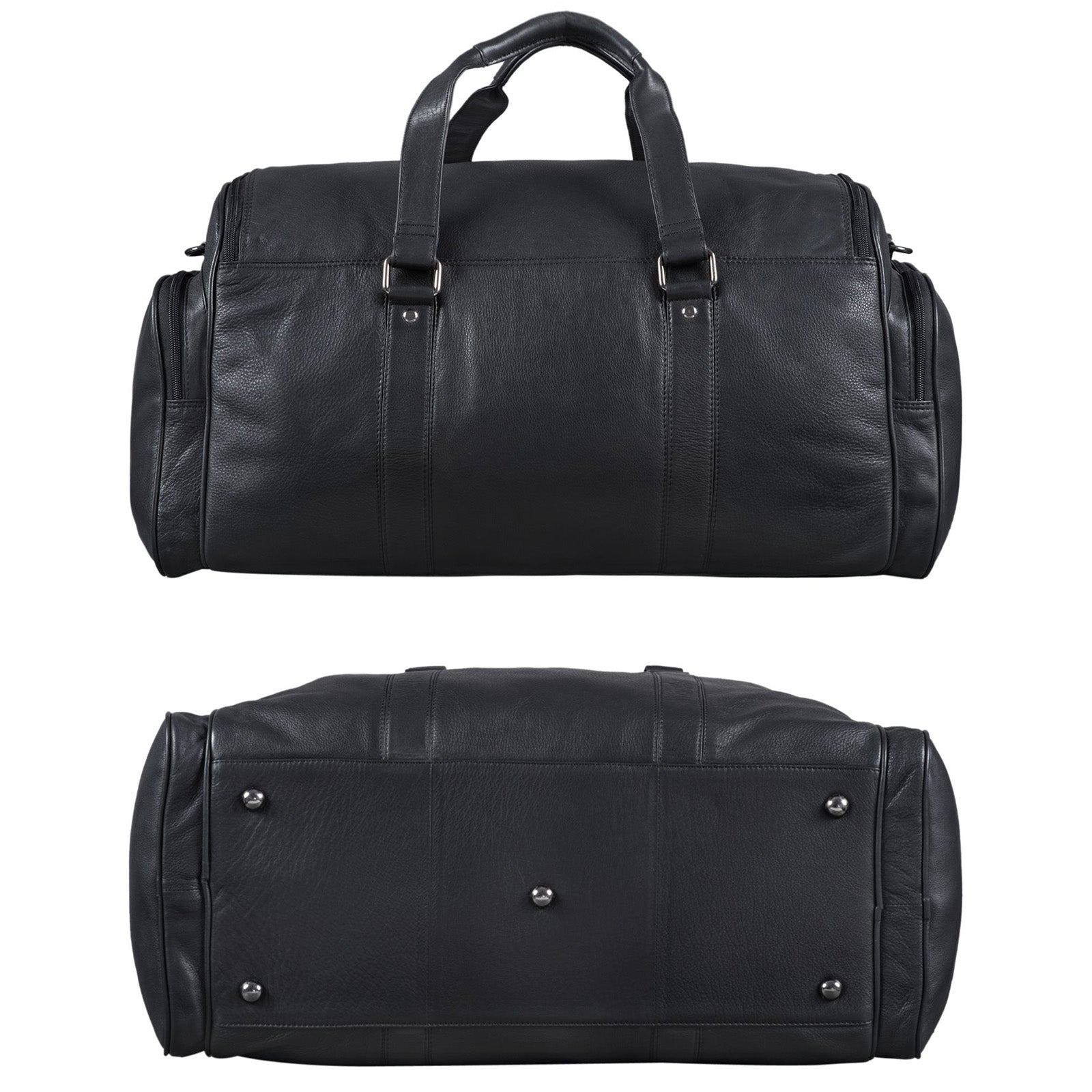 Schwarze Weekender Ledertasche Herren