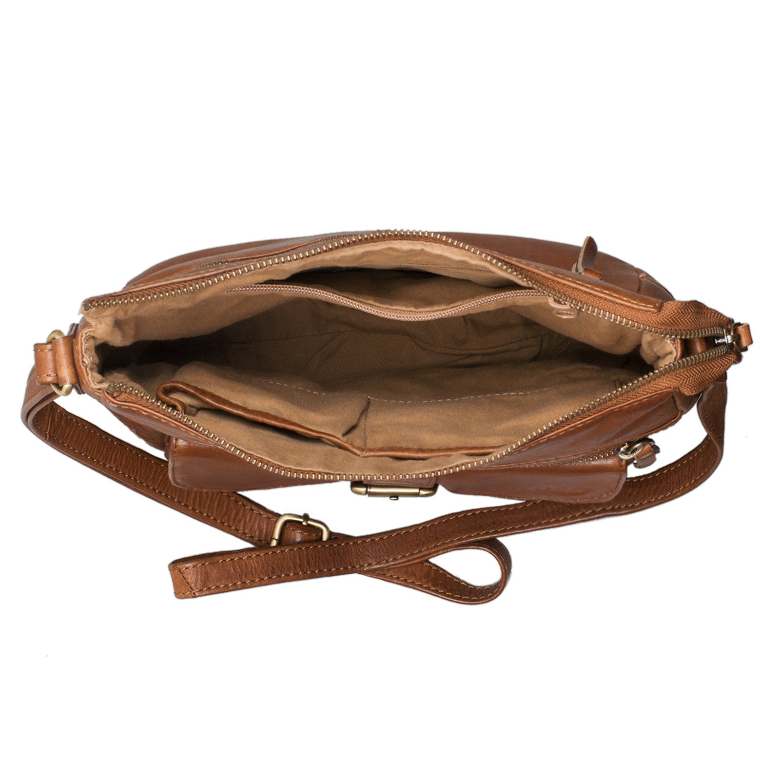 Vintage Damen Lederhandtasche braun