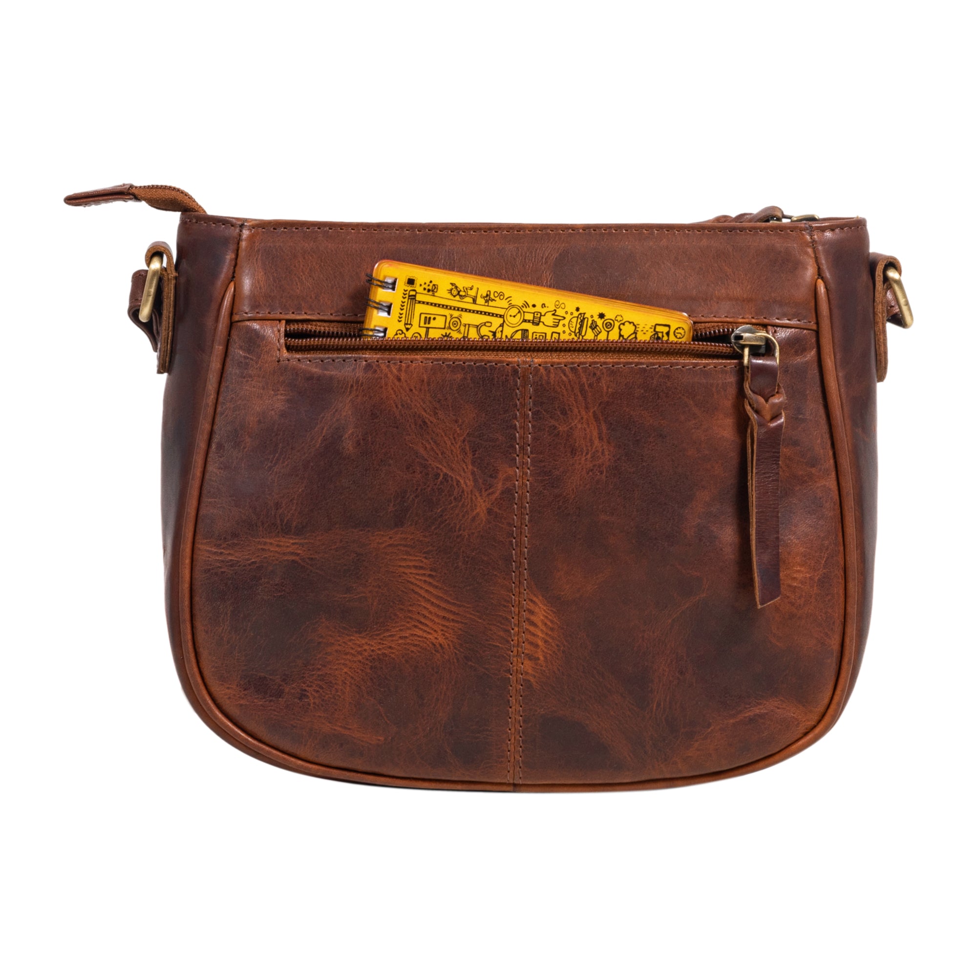 Damen Schultertasche Leder braun