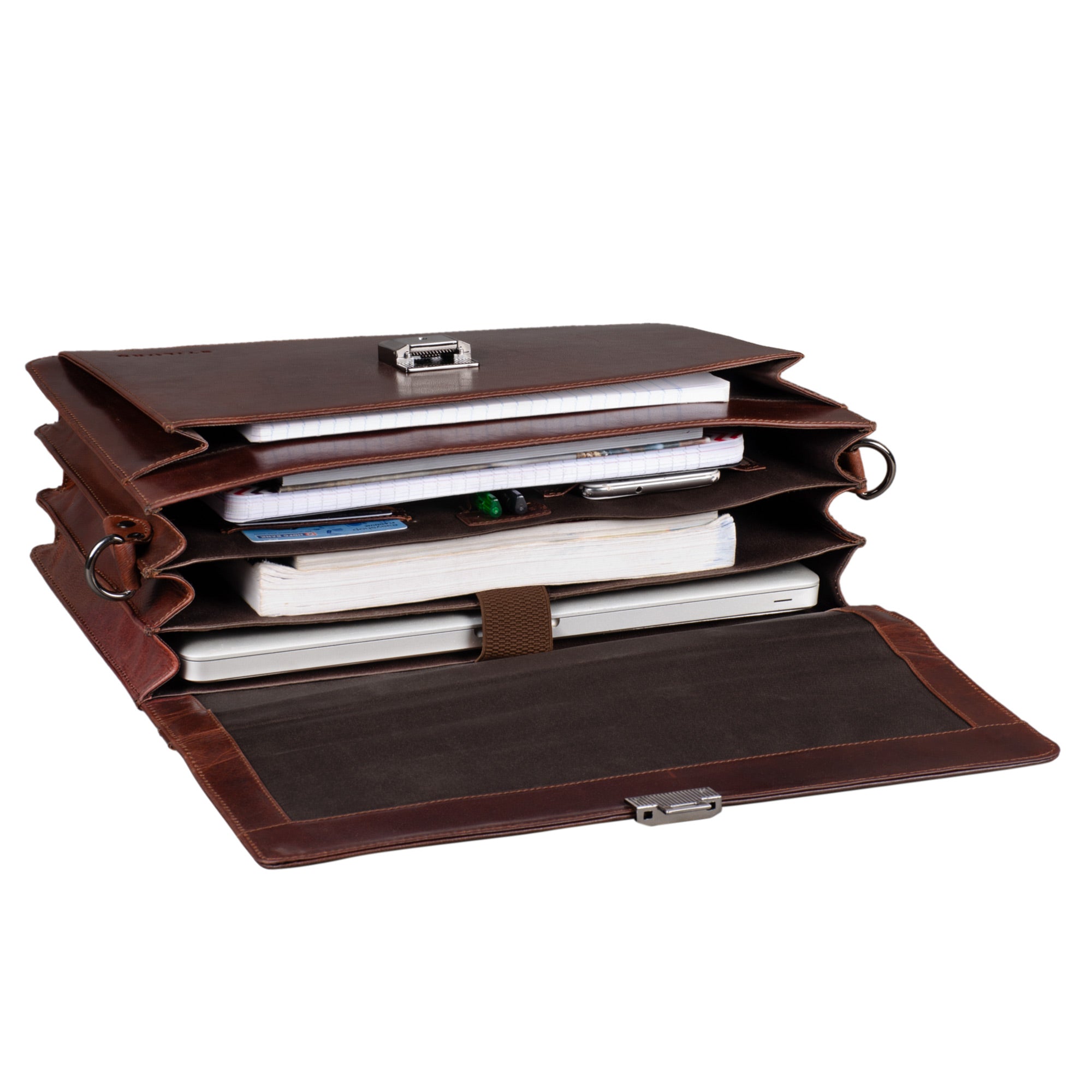 Arbeitstasche DIN A4 Aktenordner Echt-Leder braun