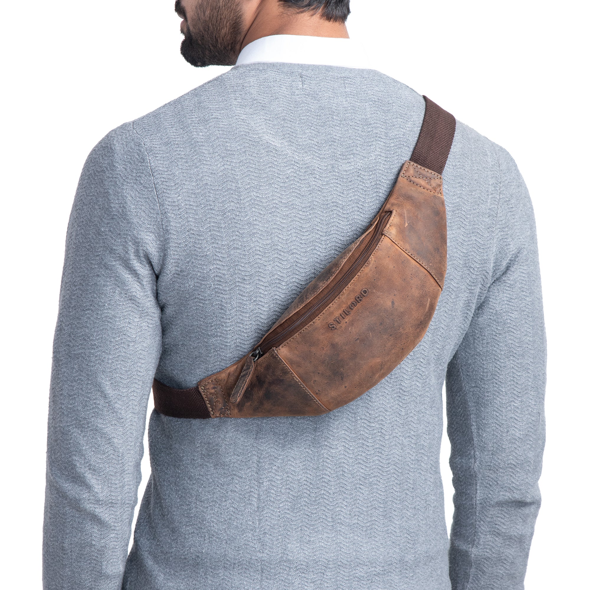 Gürteltasche groß klassisch braun