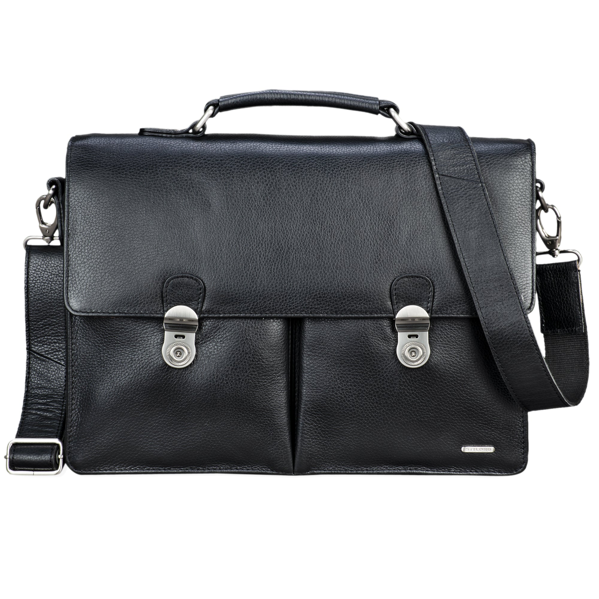 Klassische Leder Aktentasche schwarz Herren