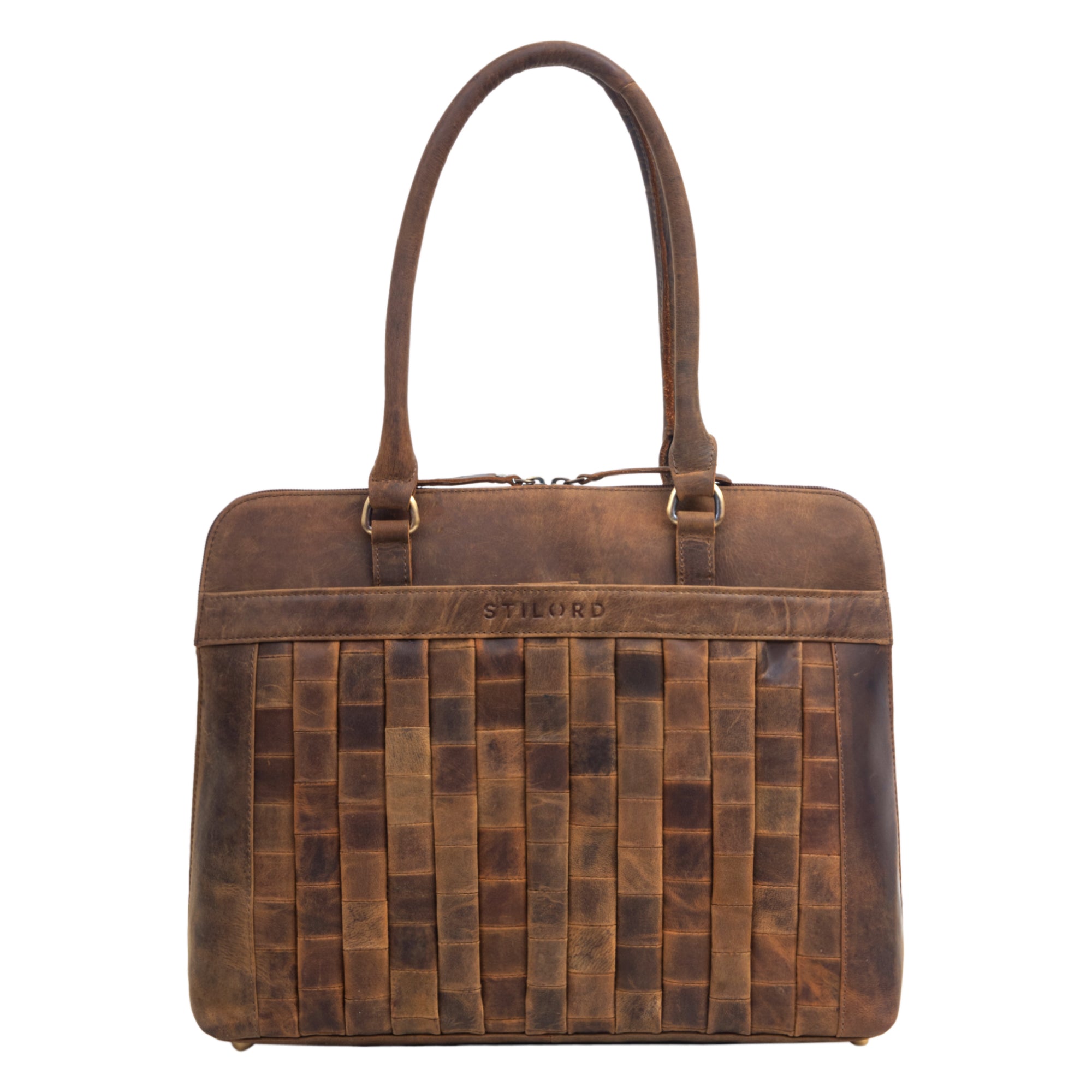 Klassische Abendtasche Leder braun