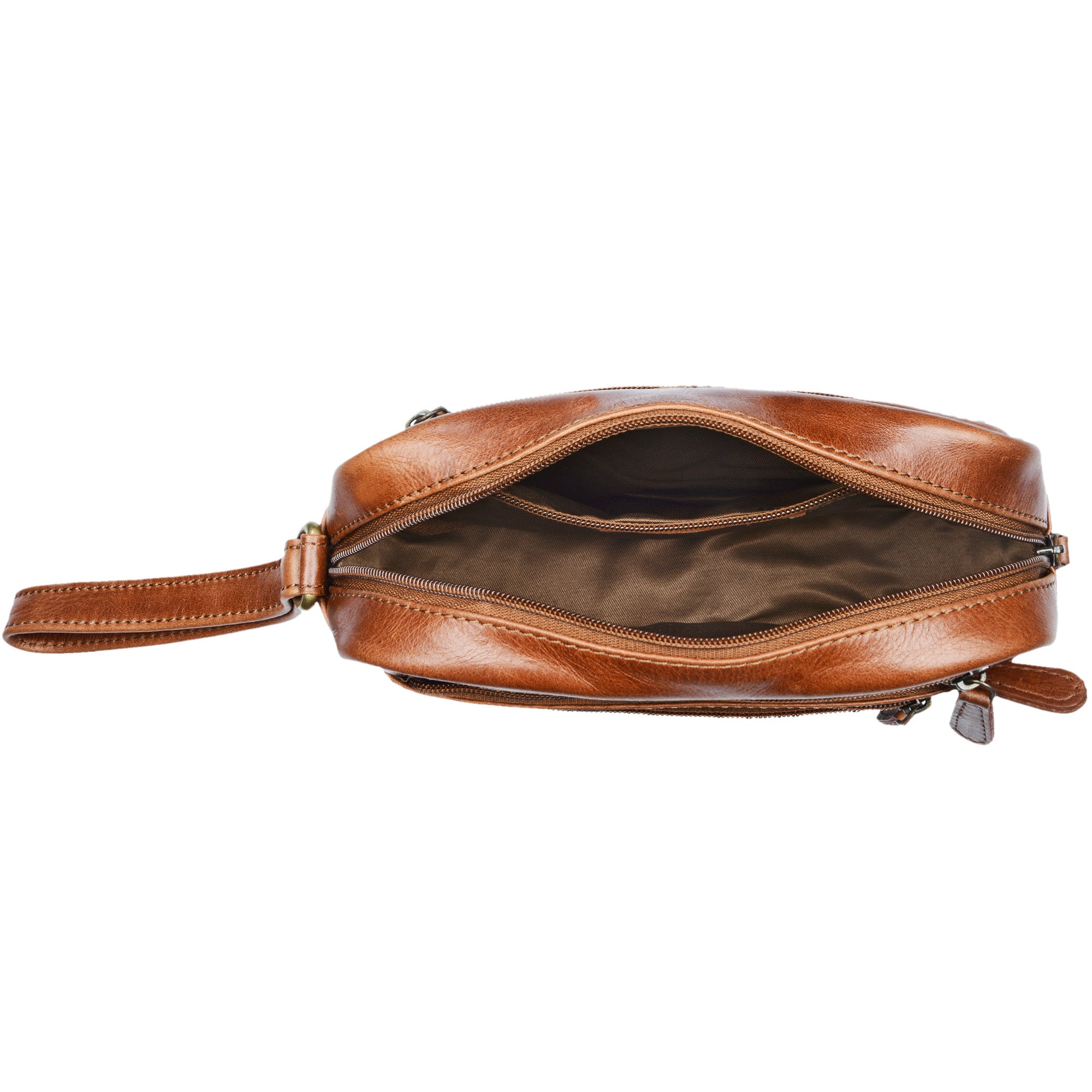Handgelenktasche Leder Reißverschluss