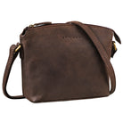 Damen Schultertasche Leder braun aus der schrägen Frontalperspektive