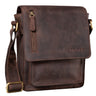 "Finn" Pequeña Bandolera De Cuero Hombre Vintage 8 4 Pulgada