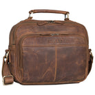 Schultertasche Herren Braun Rauleder klein