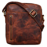 "Kennedy" Pequeña Bandolera Cuero Auténtico Vintage Messenger Hombro