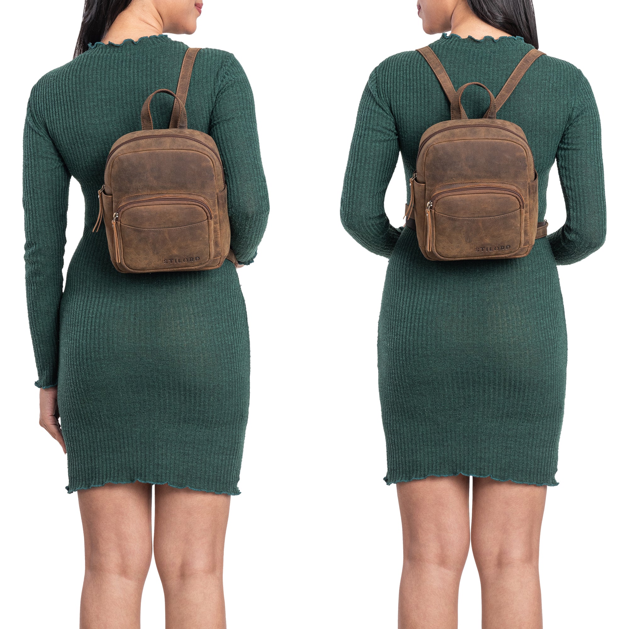 Lederrucksack klein Damen