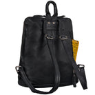 Vintage Damen Rucksack Leder schwarz klein