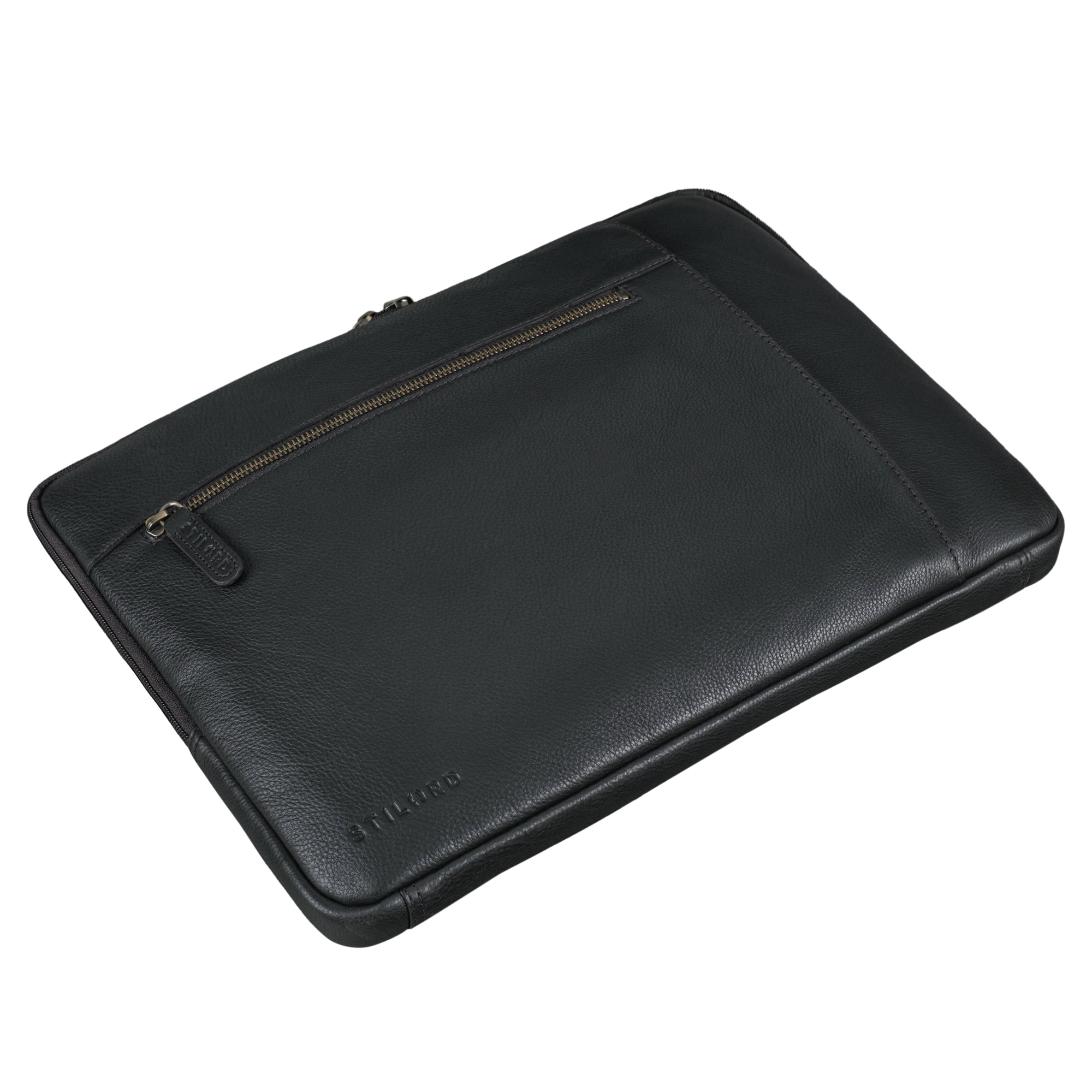 Laptop Hülle aus Leder in schwarz