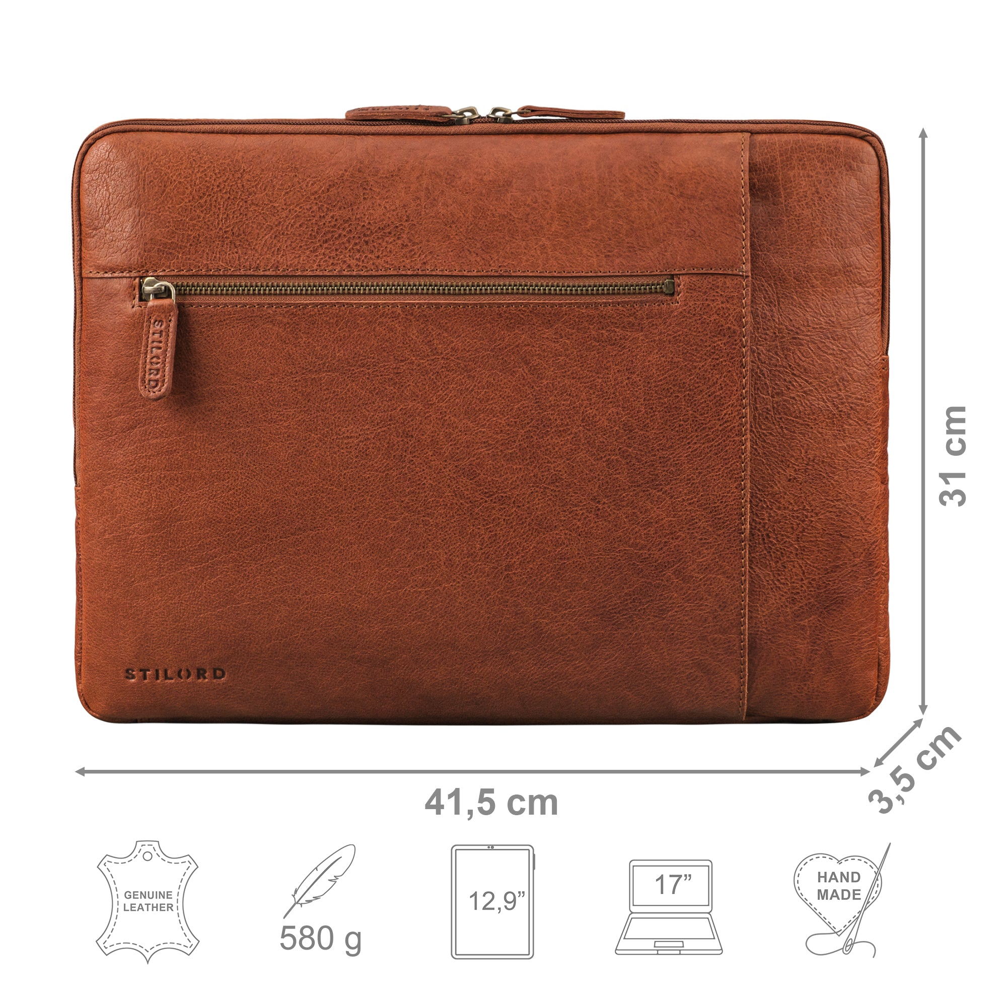 Laptop Sleeve für 17 Zoll aus Leder