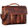 Aktentasche 15.6 Zoll Laptopfach echtes Leder