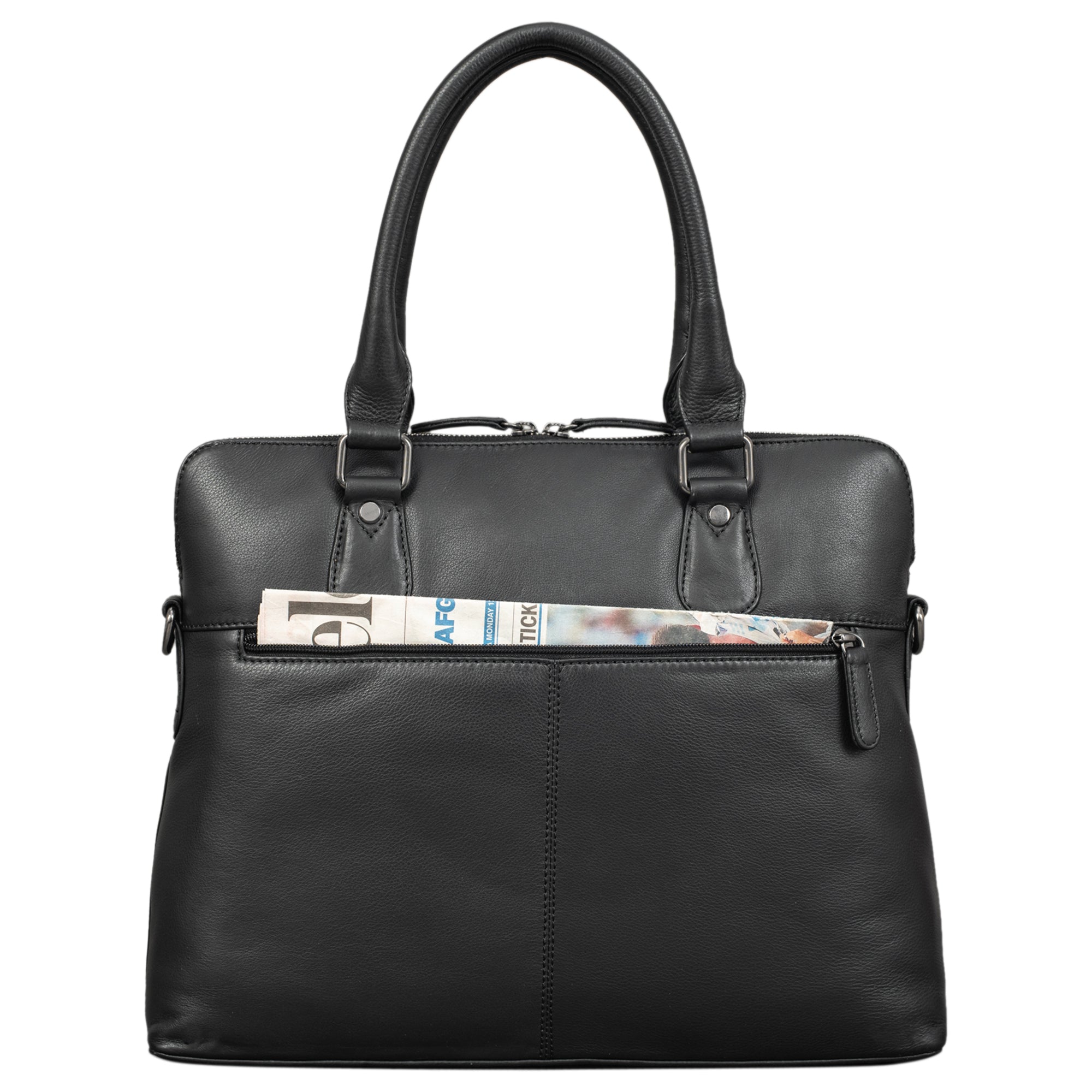 Ausgehtasche Damen Leder schwarz