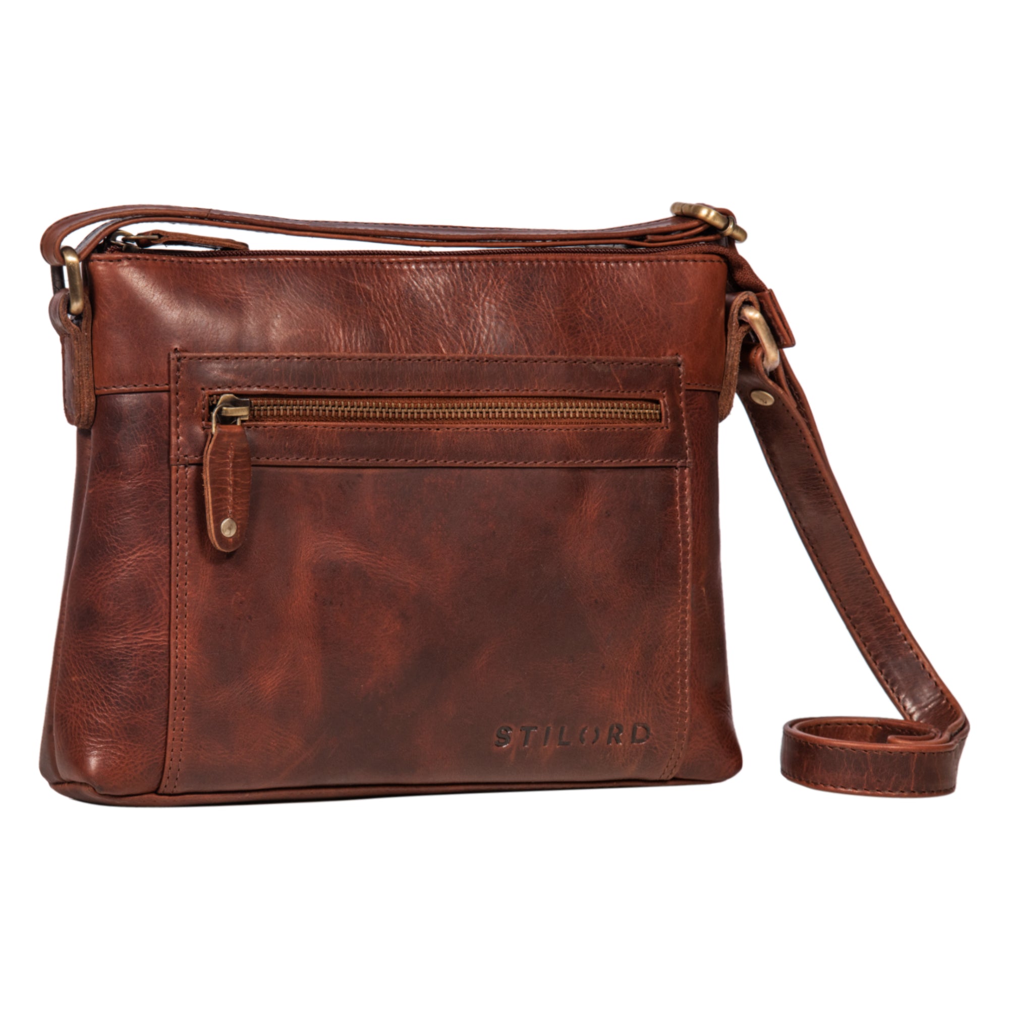 Retro handtasche zum ausgehen leder braun