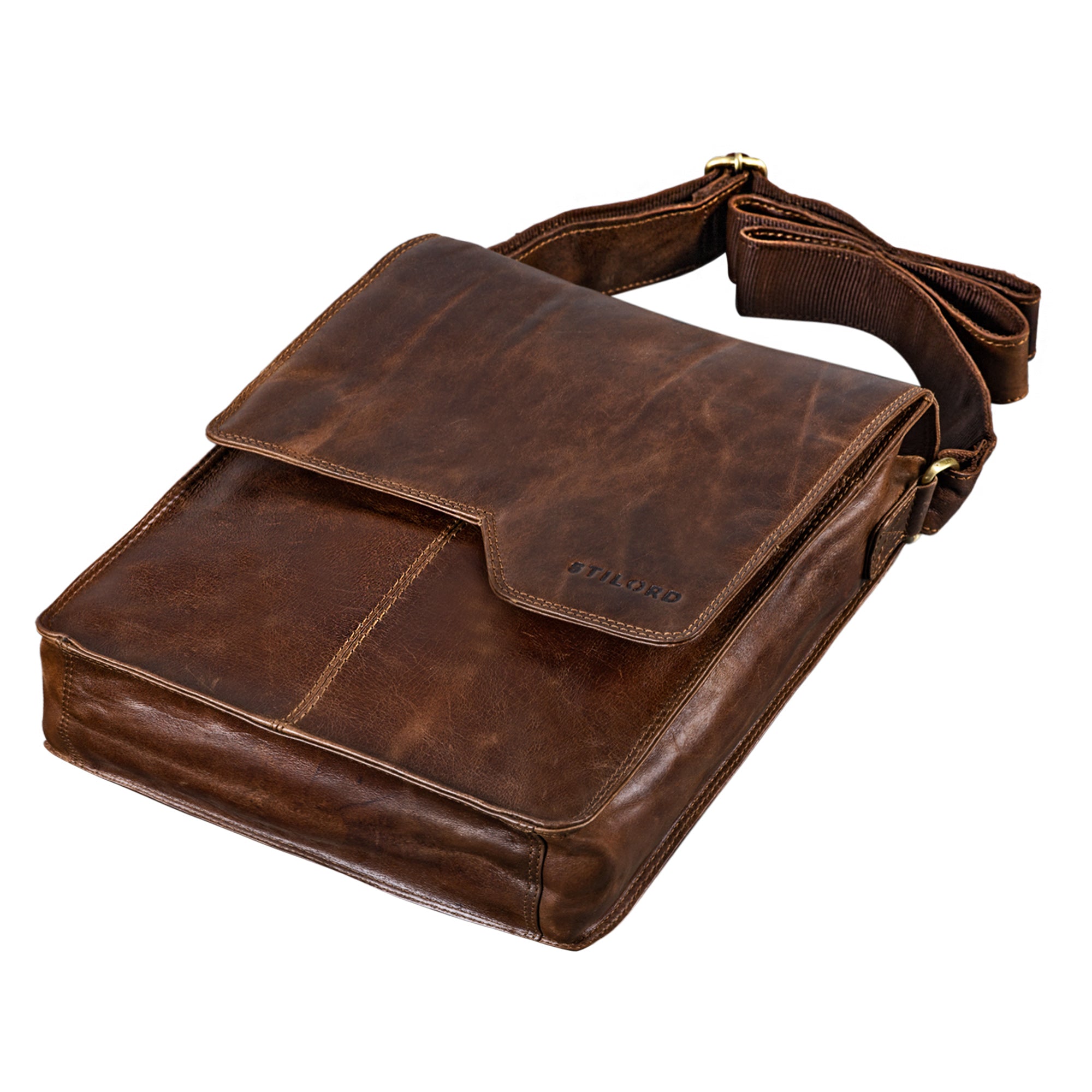  Braune Umhängetasche Leder Vintage 
