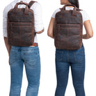 Rucksack Leder für Frauen braun