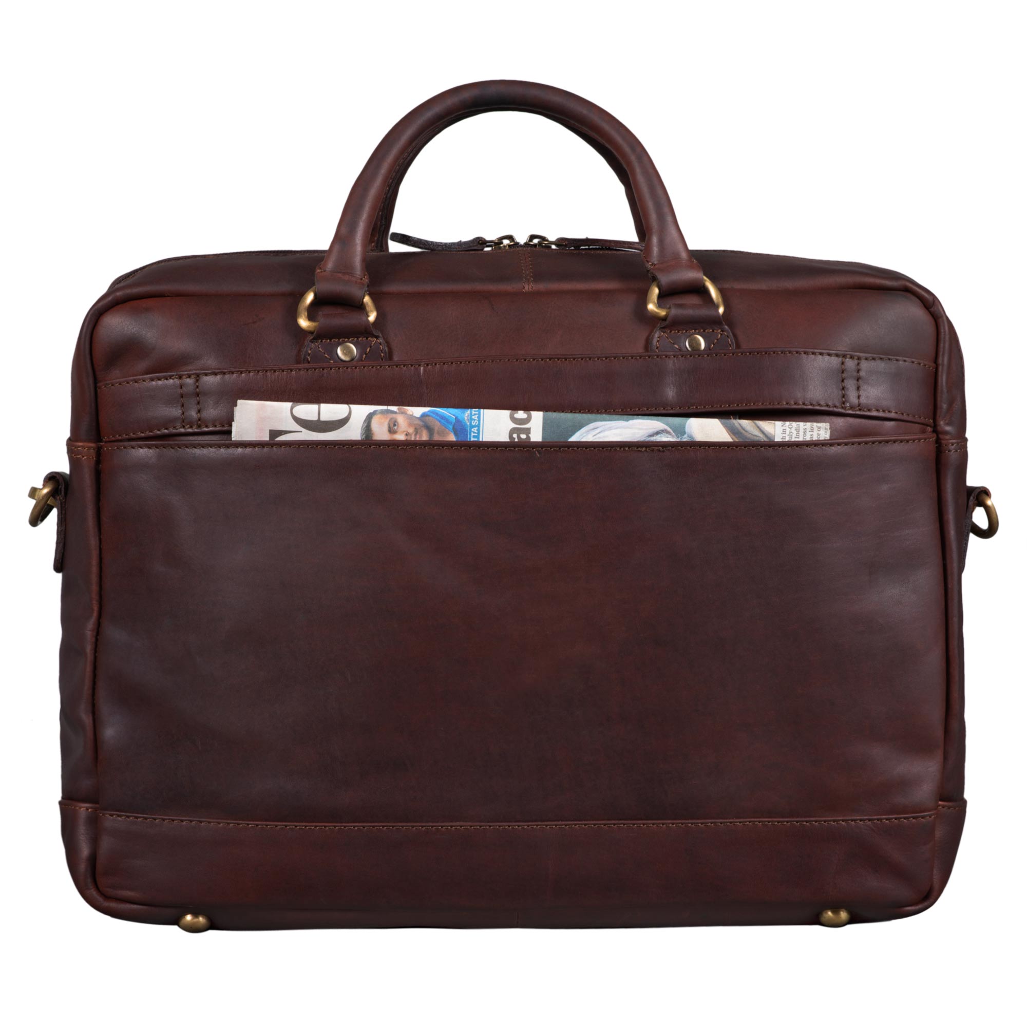 Bürotasche zum Umhängen Leder braun