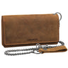 "Leonidas" Cartera Hombre Cuero con Cadena Protección RFID Vintage