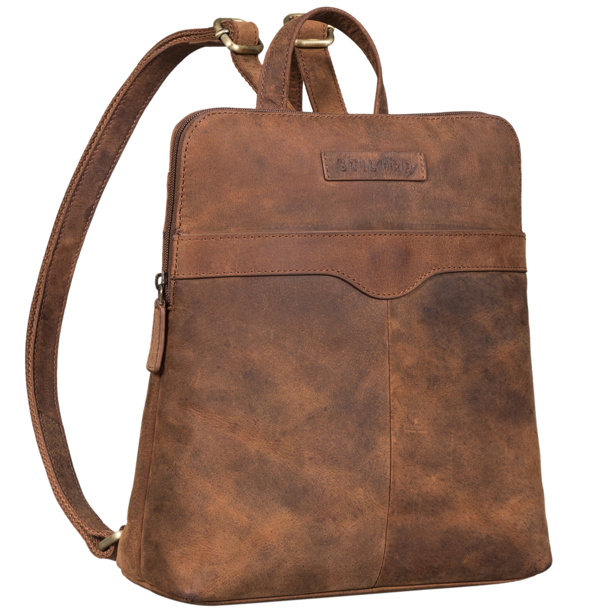 Lederrucksack Damen Wildleder mittel Groß braun