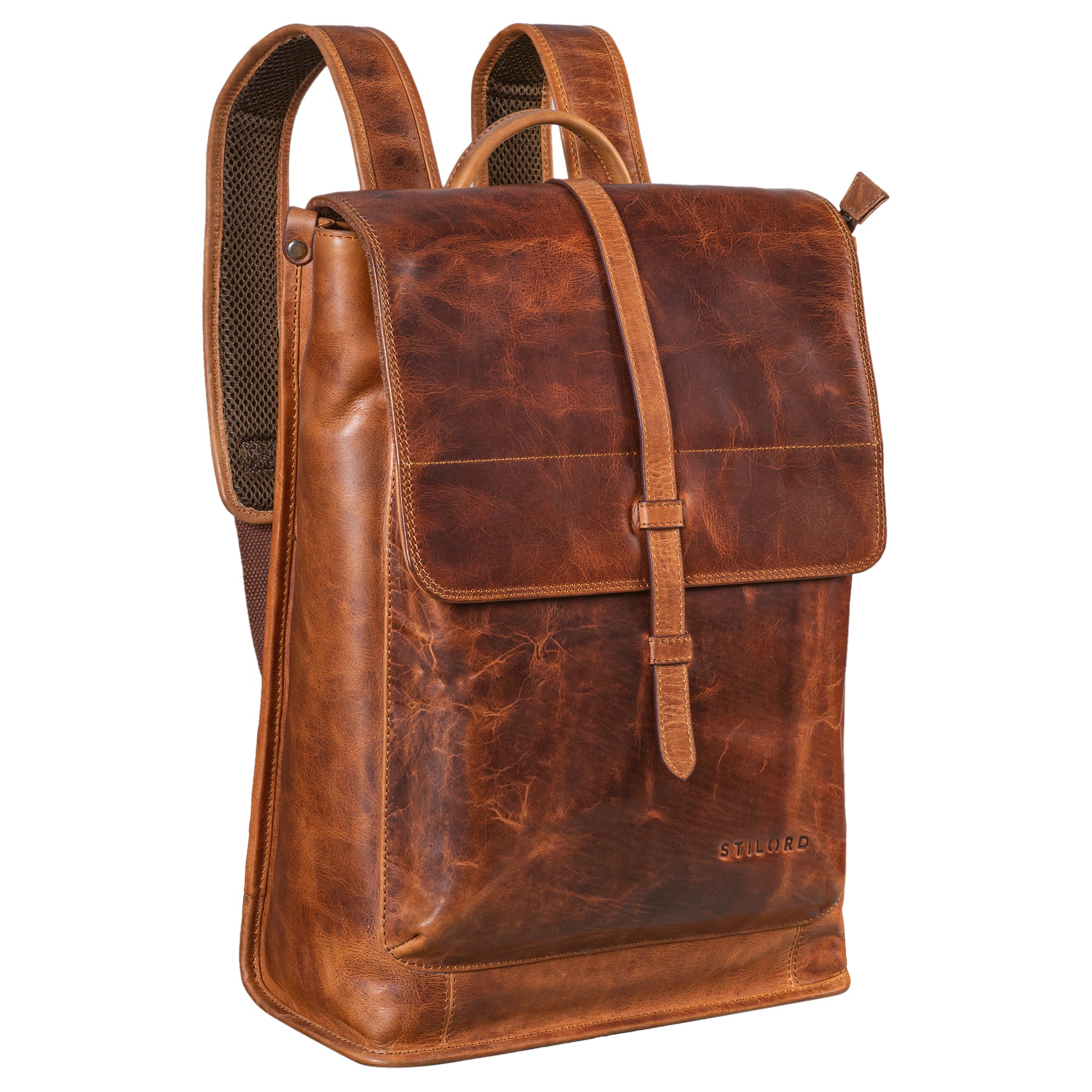 Rucksackhandtasche Leder braun