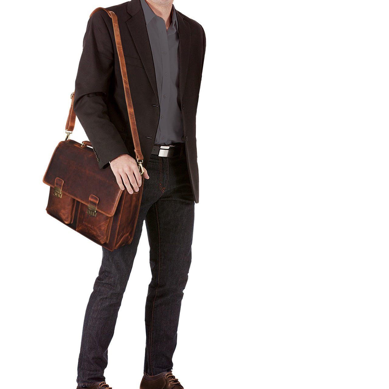 Schultertasche Herren Leder