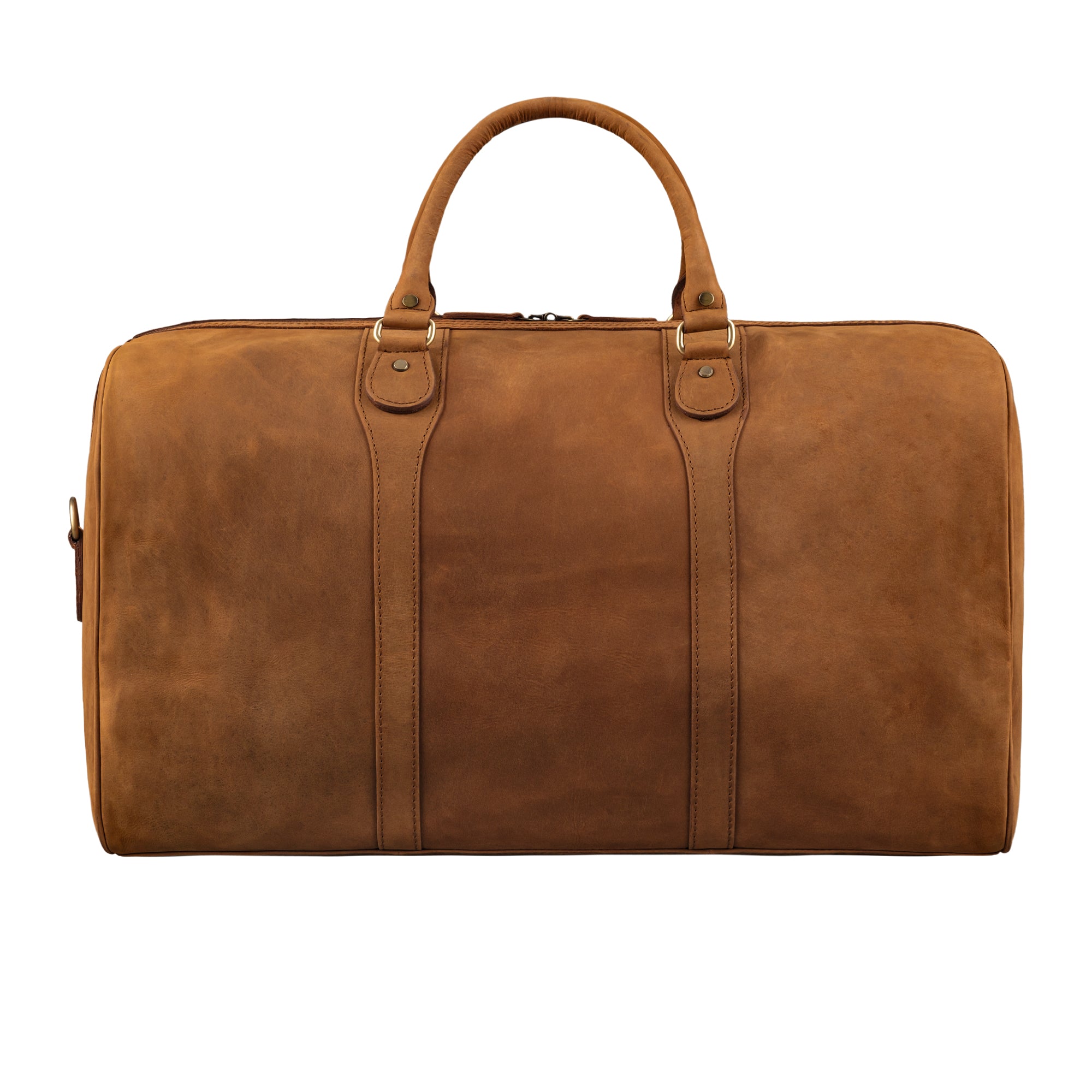 XL Reisetasche Leder braun aus der Rückansicht