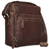 "Nathan" Pequeña Bolsa de Cuero para Hombre Marrón Vintage Bandolera